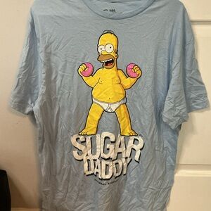 Blue T-Shirt with Cartoon Graphic